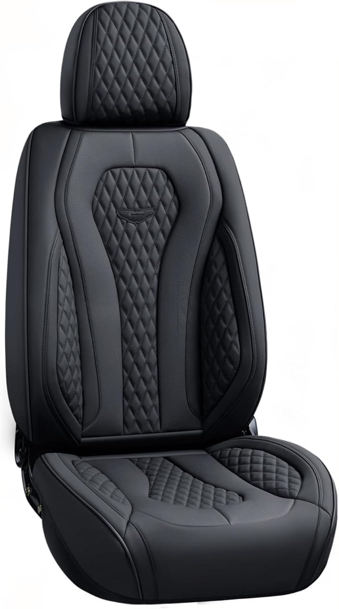 Coverado Seat Covers, Car Seat Covers Front Seats, Black Car Seat Cover, Waterproof Car Seat Covers, Car Seat Cushion, Front Car Seat Covers Leatherette Car Seat Protector Universal Fit Most Cars - Image 9
