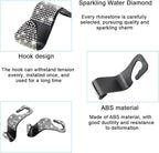 Mandark 4PCS Rhinestone Headrest Hooks for Bags and Umbrellas, Green | ABS construction with rhinestones, half-open installation, holds bags and umbrellas, fits many seat posts - Image 3