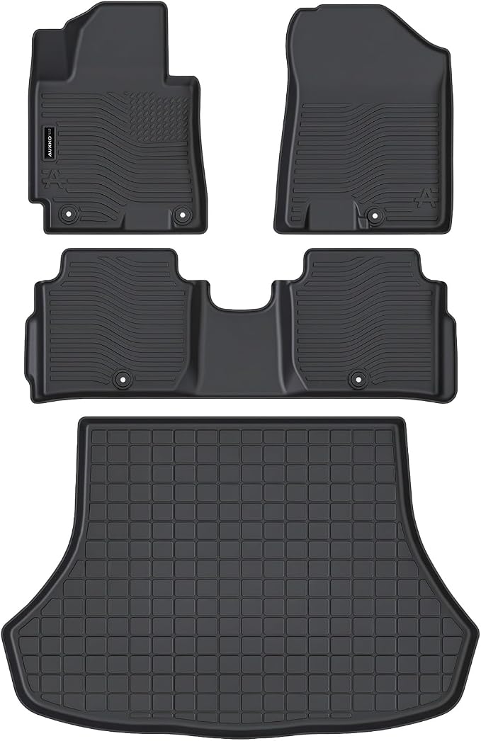 AUXKO All Weather Floor Mats Cargo Mat for Kia Forte Sedan 2014-2018 | High Wall,All-Weather,All Season,Odorless,Anti Slip,Rain&Salt Resistant,TPE Material,Black,Accessories,Pet Friendly - Image 2