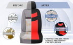 Tapha Universal Car Seat Covers Full Set - Front and Rear Split Bench, Easy to Install, Breathable and Washable Universal Interior Covers for Auto, SUV, Sedan, Van, Airbag Compatible, Black & Red - Image 3