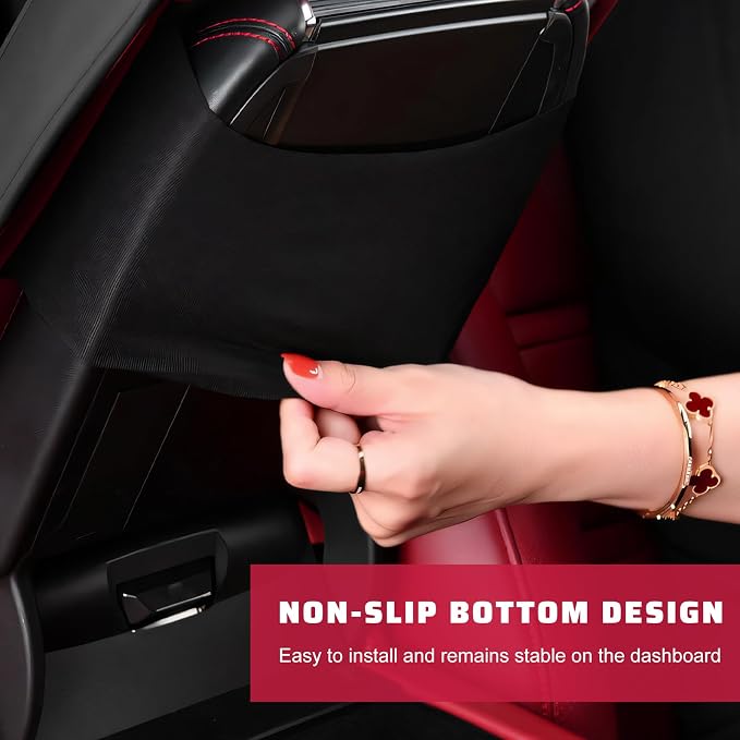 Car Center Console Cover, Memory Foam Auto Armrest Cushion Center Console Pillow Pad with Side Pockets, Anti-Scratch Leather Elbow Pillow Armrest Seat Box Protector for Most Cars (Black) - Image 4