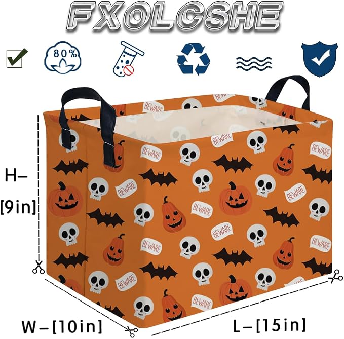 Halloween Ghost thriller basket,Empty Halloween basket,Horror and thriller decor,Trick or Treat Box for Boys and Girls,Horror decor(Bat pumpkin) - Image 7