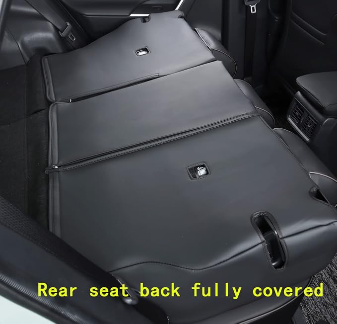 Custom Fit RAV4 (Not for Hybrid) Car Seat Covers Fit for Toyota RAV4 LE Limited XLE Premium 2019 2020 2021 2022 2023 2024 2025 with Waterproof Faux Leather (LU01-XLE, Black) - Image 4