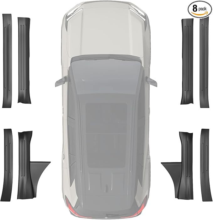 Door Sill Protector Fit for Toyota RAV4 Hybrid 2026 (Not for PHEV), 8PCS | Door Sill Guard Custom Fit All-weather Door Entry Scuff Guard Wear-Resistant Waterproof Easy to Clean RAV4 Accessories Black by AOMSAZTO