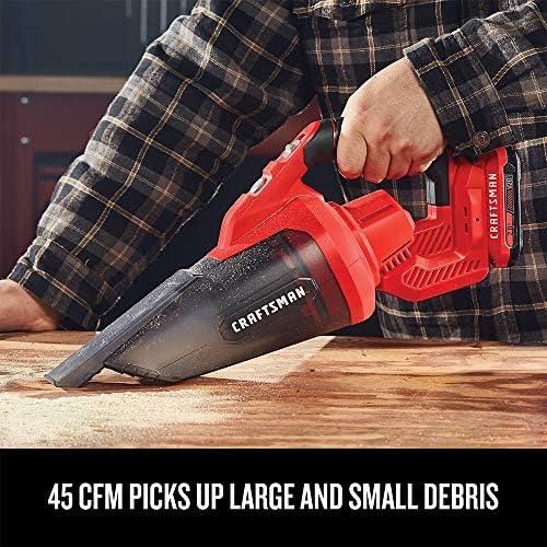 CRAFTSMAN V20 Cordless Hand Vacuum, 45 CFM, 2 Stage Filtration System with Filter, Bare Tool Only (CMCVH001B) - Image 5