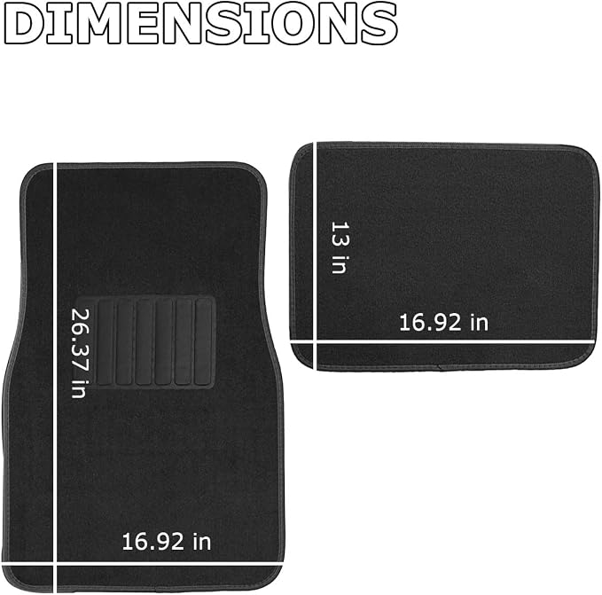 VaygWay Carpet Floor Mat for Car – Premium Quality 4 Piece Heavy Duty Set – Automotive Universal Fit Floor Mats for Cars, SUV, Truck w/Safety Heel Pad –Classic Black All Weather Rugs - Image 4