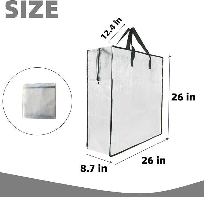 9 Pack Clear Storage Bags with Zipper and Handles, Blanket Bags For Closet Storage, Moving and Packing Supplies for College, Underbed Storage Organizer for Clothes Pillow Bedding Christmas Wreath - Image 2