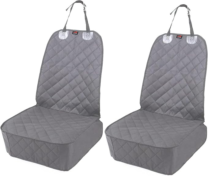 HONEST OUTFITTERS Dog Car Seat Cover 2 Pack, Waterproof Front Seat Car Cover for Cars, Trucks, and Suvs, Pet Front Cover for Cars, Nonslip Dog Seat Cover Grey by HONESTOUTFITTERS