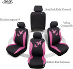 Flying Banner Butterfly car seat Covers ful Set Fashion Universal Lady Woman Female Rear Bench Split Colorized (Full Set, Pink) - Image 9
