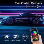 Acrylic Interior Car LED Strip Light, Dreamcolor 6-in-1 RGB Ambient Lighting with APP, 16 Million Colors 175in 600LED Music Sync Lights for Night Driving, Home, Camping & Gift Decor - Image 3