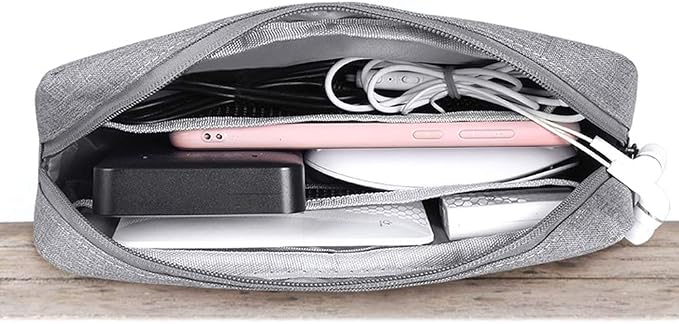 Universal Electronics/Accessories Soft Carrying Case Bag, Durable & Light-weight,Suitable for Out-going, Business, Travel and Cosmetics Kit (Big-Gray) - Image 6