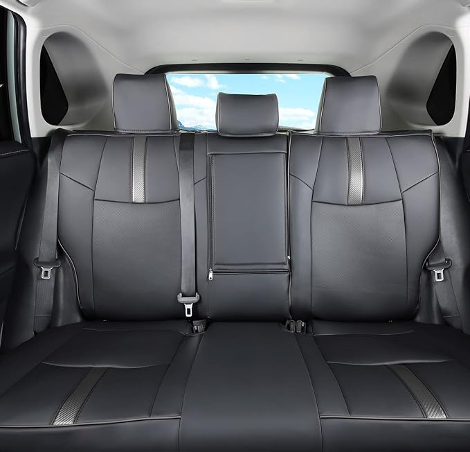 Custom Fit RAV4 (Not for Hybrid) Car Seat Covers Fit for Toyota RAV4 LE Limited XLE Premium 2019 2020 2021 2022 2023 2024 2025 with Waterproof Faux Leather (LU01-XLE, Black) - Image 3