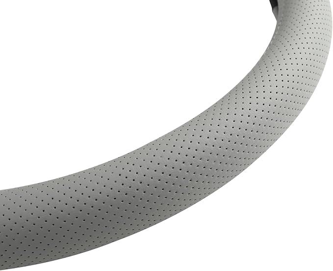 West Llama 3D Texture Steering Wheel Cover for Toyota, Anti-Slip Design, Premium Leather, Custom Fit for 14.5-15 inch, Stylish Interior Decoration(Gray+Black-Standard Size) - Image 7