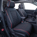 EKR Car Seat Covers for Honda CRV 2017-2022 Leatherette Full Set | Custom Fit for Honda CRV 2017 2018 2019 2020 2021 2022,Factory-Style Interior Upgrade,Faux Leather(Black with Red Piping) by EKR
