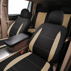 Flying Banner Car Seat Covers Set Beige Tan Front Seats Rear Bench Polyester car seat Protectors Easy installations Rear Bench Split Classic Man Lady - Image 9