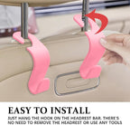 4PCS Car Seat Headrest Hooks, Purse Hook for Car | Car Headrest Hidden Hook, Car Interior Accessories Multi-Use Portable Headrest Organizer Holder for Purse Handbag Coats - Image 6