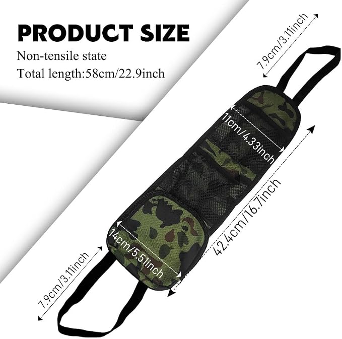 Car Seat Side Storage Pocket, Car Seat Organizer Hanging Bag (1, Green) - Image 2