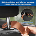 4 Pack Car Seat Headrest Hooks for Vehicle Seats, Beige | rear-row hanging storage, supports bags coats and groceries, fits matching headrest posts, interior accessory - Image 5