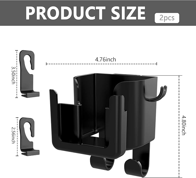 OFBAND 2PCS Multifunctional Car Cup Holder + Car Phone Holder + Car Purse Hook,Hanging Back Seat Car Organizer with Headrest Hooks,Universal Car Organizer Car Accessories Interior - Image 2