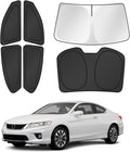 Canvcle Window Shades for 2013-2017 Honda Accord Accessories Windshield Sun Shade Side Rear Window Cover Sunshade Sun Visor Shield Privacy Protection for Camping Keep Vehicle Cool Black 6PCS by Canvcle