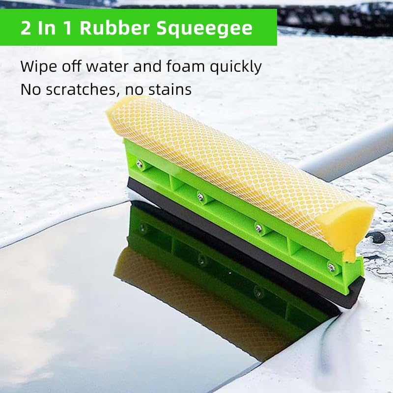 62" Car Wash Brush with Long Handle Chenille Microfiber Car Wash Mop Mitt, Wheel Brush, Windshield Window Squeegee, Car Duster Microfiber Towel, Gloves, for Cleaning Cars, RV, Truck, Boat - Image 5