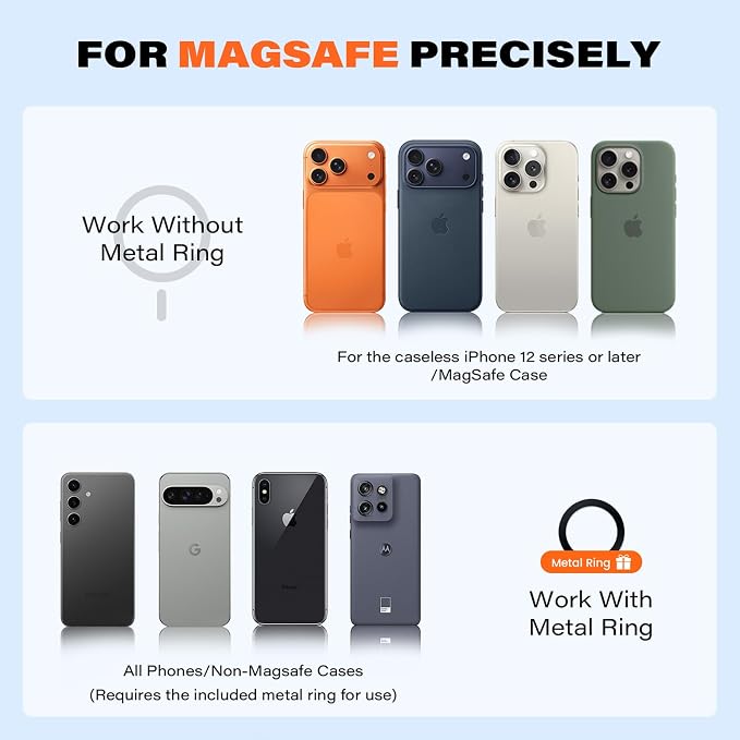 APPS2Car Magnetic Car Mount for MagSafe, Dashboard and Windshield Holder | With Telescopic Arm, Magnetic Phone Holder for Your Car, Designed for iPhone MagSafe Case - Image 6