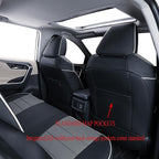 EKR Corolla Seat Cover Custom Fit for Toyota Corolla 2020 2021 2022 L/ LE,Leather Car Seat Cover Full Set-Faux Leather(Black/Gray) - Image 5