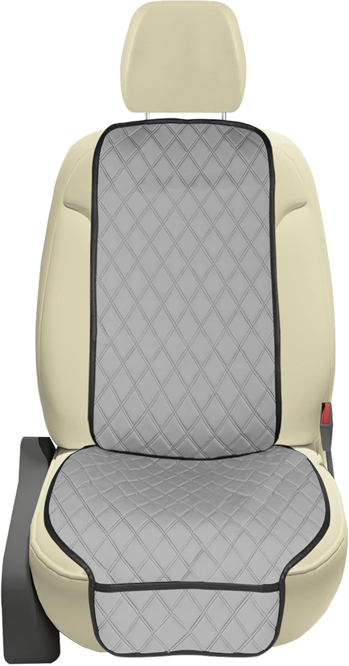 FH Group Car Seat Cushion – Neosupreme Single Front Seat Cover with Front Pockets, Airbag Compatible, Universal Fit Car Seat Cushion for Driver or Passenger Seat, SUV, Truck, Sedan & Van – Gray by FHGroup