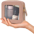 KOTORA Small Makeup Bag for Purse Cute Travel Makeup Bag Clear Cosmetic Bag with Zipper, Car Make Up Bag Organizer Storage Traveling Car Accessories Travel Essentials for Women (Mini Nude Pink) - Image 7