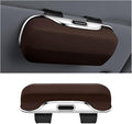 Zipelo 7.09 x 2.56 Inch Car Sun Visor Sunglasses Case, Brown | ABS construction, push-bounce opening, clip-on mounting, holds eyewear tickets and cards, car interior accessories by zipelo