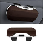 Zipelo 7.09 x 2.56 Inch Car Sun Visor Sunglasses Case, Brown | ABS construction, push-bounce opening, clip-on mounting, holds eyewear tickets and cards, car interior accessories by zipelo