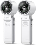 KIMMOO 2 Pack White Portable Handheld Turbo Fan-100 Speeds, Powerful 20000 RPM, 12Hrs Cooling,120° Rotation, USB Rechargeable Mini Hand Held Personal Fan for Travel Outdoor Indoor by KIMMOO