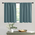 RYB HOME Bathroom Curtains Room Darkening Privacy Small Window Curtains for Bedroom Kitchen Basement RV Camper, Wide 42 inches x Long 30 inches, Teal Blue, 2 Panels by RYBHOME