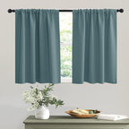 RYB HOME Bathroom Curtains Room Darkening Privacy Small Window Curtains for Bedroom Kitchen Basement RV Camper, Wide 42 inches x Long 30 inches, Teal Blue, 2 Panels by RYBHOME