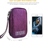 Electronic Organizer Bag Cable Organizer Travel Cord Organizer Case Pouch Portable Carrying Case for Charger Hard Drive Earphone USB SD Card (Purple) - Image 3
