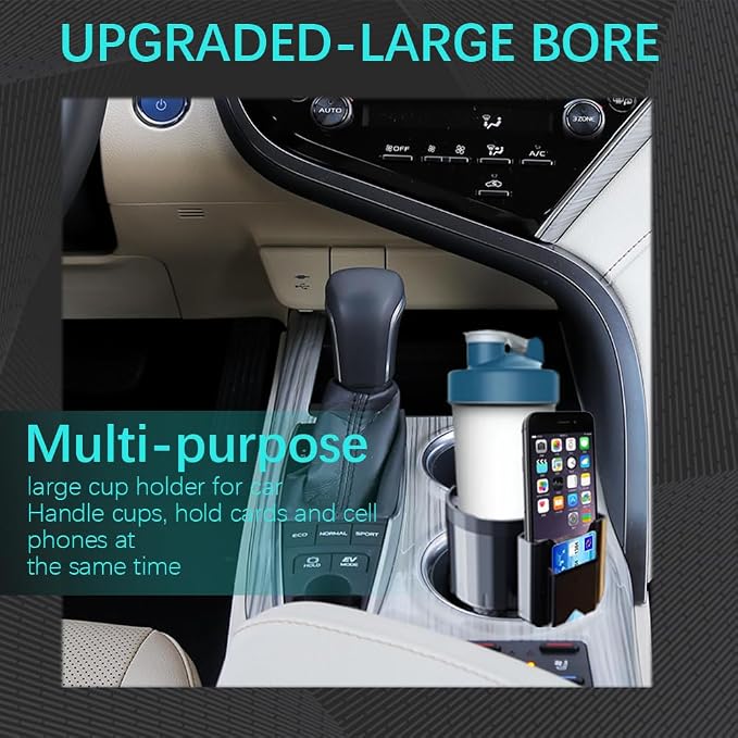 Adjustable Large Cup Holder Adapter, Universal Storage Expander Big Cup Holder Change Organizer for Most Vehicles - Image 7
