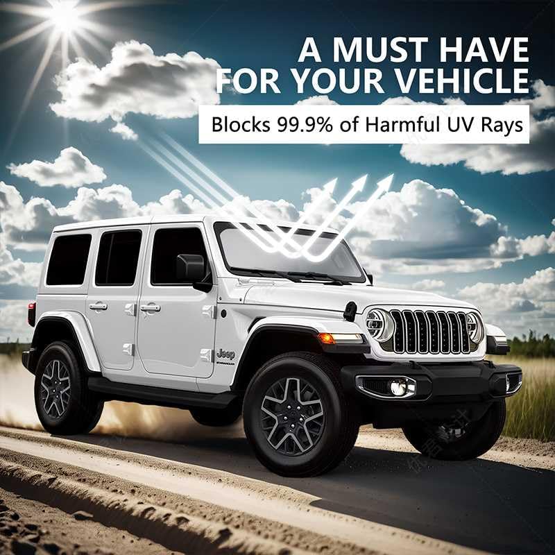 for 2018-2026 Jeep Wrangler - Premium Sunshade for Wrangler JL JLU & 2020-2026 Jeep Gladiator, Front Windshield Sun Shade Blocks UV Rays Foldable Visor with Storage Pouch - Image 6