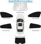 KUST Car Window Shades for Mazda 3 2014-2017 2018 Windshield Sun Shade Side Window Cover UV Block Privacy Protection Accessories for Camping Blackout Rear Back Full Set 6PCS - Image 8