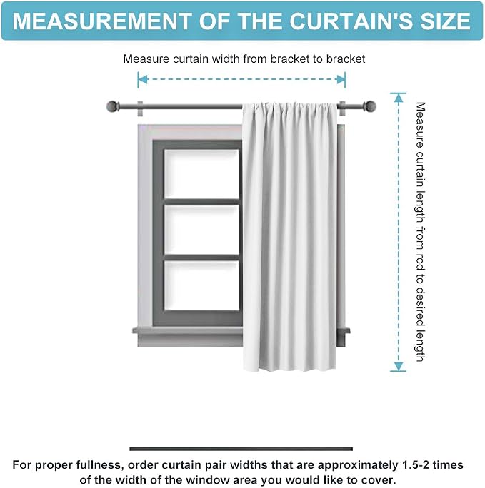 RYB HOME Small Window Curtains 45 inches Length for Kitchen Cafe Bathroom | Room Darkening Curtains & Drapes, Energy Saving, Thermal Insulated, For Kids Bedroom, W42 x L45, Natural, 2 Panels - Image 8