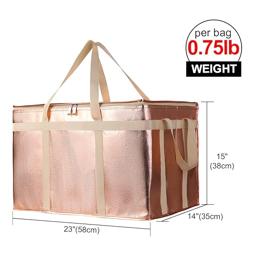 Bodaon 2-Pack Insulated Pizza Delivery Bags, XXX-Large Commercial Food Delivery Insulation Bag for Hot/Cold Food, Large Capacity Reusable Warming Bag, Gold - Image 2