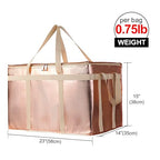 Bodaon 2-Pack Insulated Pizza Delivery Bags, XXX-Large Commercial Food Delivery Insulation Bag for Hot/Cold Food, Large Capacity Reusable Warming Bag, Gold - Image 2