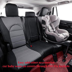Full Set Car Seat Covers for Honda Odyssey 2005-2010,8-Seater,Faux Leather | for EX,EX-L,Touring,2nd Row 40/20/40 Split Seat,Waterproof Seat Protector,Fit Like A Glove(Black/Gray) - Image 3