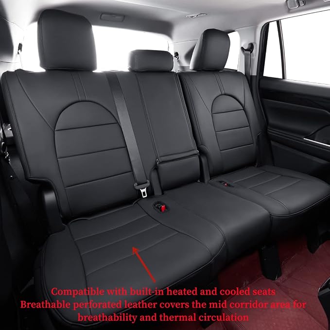 Full Set Car Seat Covers for Honda Odyssey 2011-2017,7-Seater,Faux Leather | for LX Only,2nd Row Captain Seats,Luxury Waterproof Seat Protector,Fit Like A Glove(Black) - Image 2