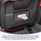 Car Visor Tissue Holder, Tissue Box Holder for Car, Leather Auto Sun Visor Napkin Case Mask Dispenser, Automotive Accessories Rectangular Hanging Auto Napkin Box Fit for Most Vehicles (Brown) - Image 5