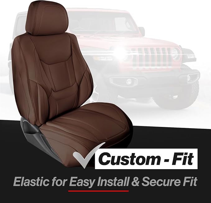 Coverland Custom SUV Car Seat Covers for 2019-2024 Subaru Forester | Premium Waterproof Faux Leather Non-Slip Memory Foam Airbag Compatible Custom Fit Interior Protector [Full Set-Dark Brown] - Image 2