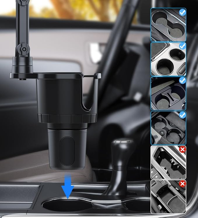 Cup Holder Phone Tablet Mount, 2 in 1 iPad Car Cup Holder with Expander Adjustable Arm for 4.7-10 inches Phone Tablet Mount Compatible for iPad Pro Air Mini, Fire,iPhone 17,Galaxy Phones - Image 9