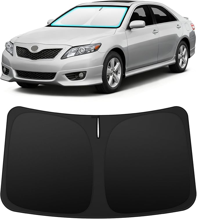 INSAUTO Custom Fit Windshield Sun Shade for Toyota Camry 2007-2011 | Foldable Front Window Sunshade Car Accessories, UV & Heat Reflector, Keeps Interior Cool, Includes Storage Bag by INSAUTO