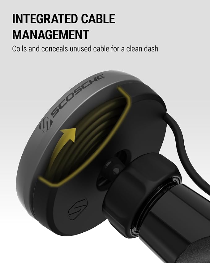 Scosche Qi2 Wireless MagSafe Car Mount Charger, 15W Magnetic Suction Cup Windshield/Dashboard Cell Phone Holder with Vent Clip & Fast USB-C Car Charger Compatible with Apple iPhone 16/15/14/13/12, S25 - Image 3