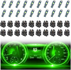 20PCS Car LED Dash Lights - Super Bright Instrument Cluster Light Bulbs with T5 37 74 LED Bulbs & Twist Lock Socket - Universal 12V L-ED Lights for Car Interior Accessories (Green) by Unknown