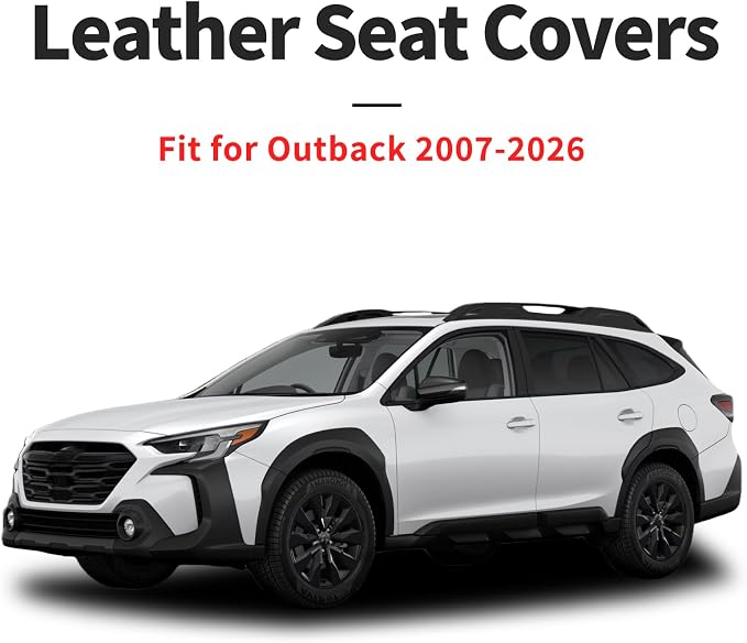 for Subaru Outback 2007-2026 Car Seat Covers, Full Set, Black | Luxury Full Coverage Leather Seat Protectors, Waterproof Breathable, Non-Slip, Easy to Install, Airbag Compatible, All-Season - Image 4